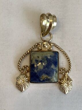 .925 Silver Pendant with Blue Lapis-Stone